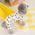 Dog wearing beige cotton-spandex blend casual pet clothing in size L