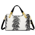Horizontal square PU leather messenger bag with chain detail and sandwich pocket
