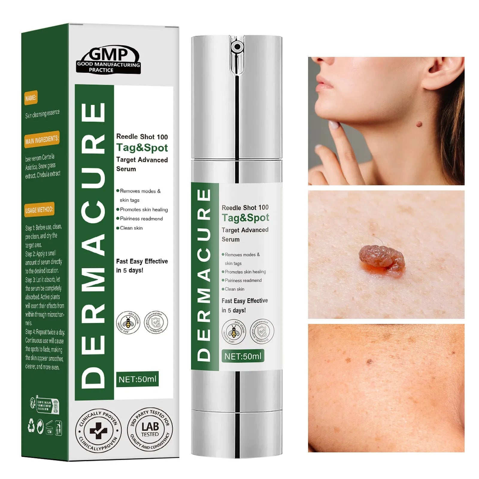 50ml facial care solution bottle for gentle cleaning skincare