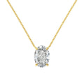 S925 sterling silver geometric oval pendant necklace in gold or platinum colour