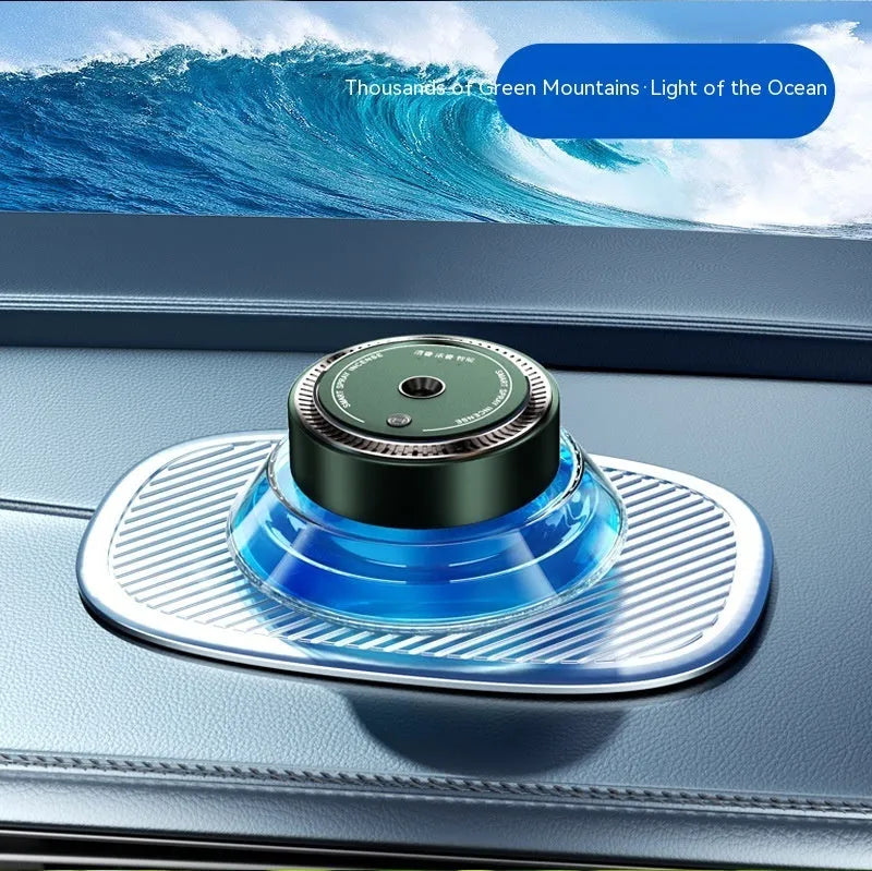 Smart spray car air freshener diffuser unit in black or green with refill bottles