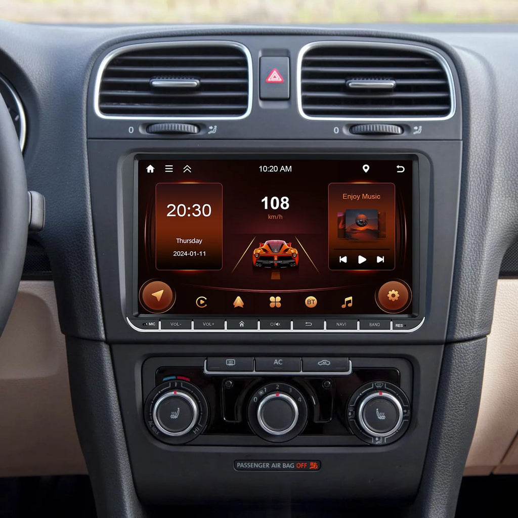 Android 13 7-inch car central control unit with touchscreen display for Volkswagen vehicles