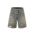 Denim style overalls suit with short sleeve top and matching trousers in loose fit streetwear design