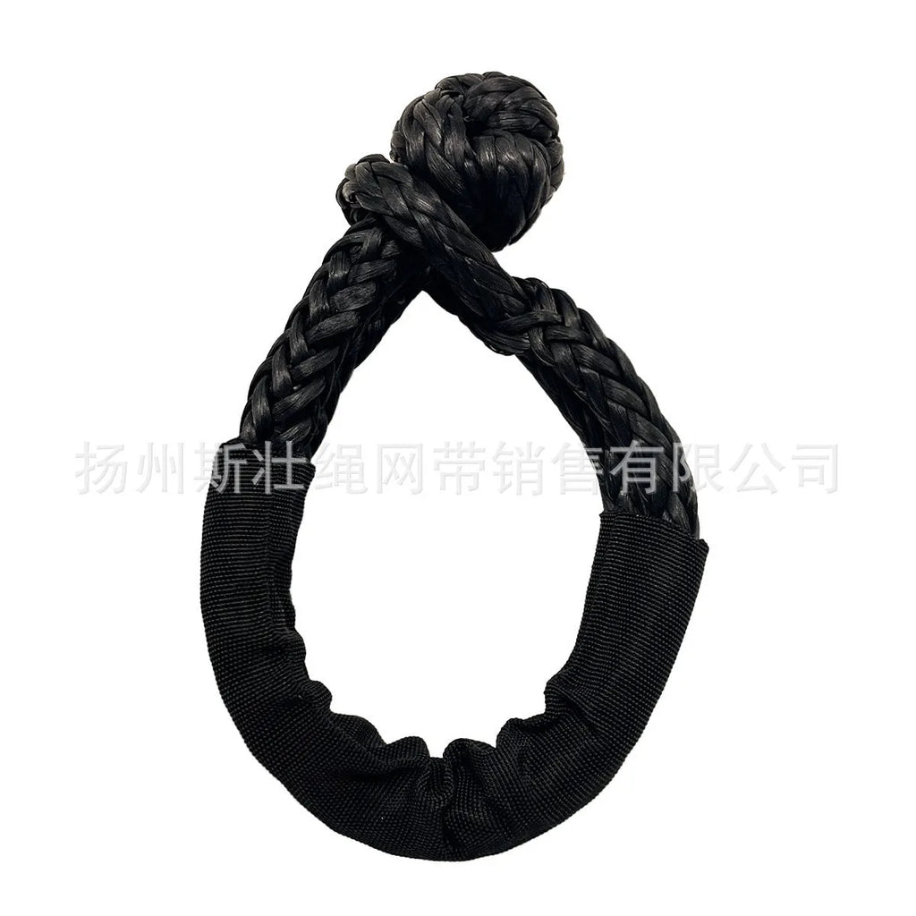 Polymer soft shackle trailer rope with 12mm diameter for off-road vehicle recovery