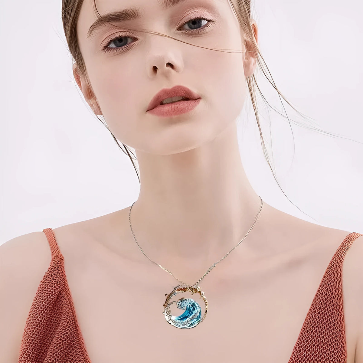 HAILANG ocean theme adjustable copper necklace with electroplated finish and regular chain for women