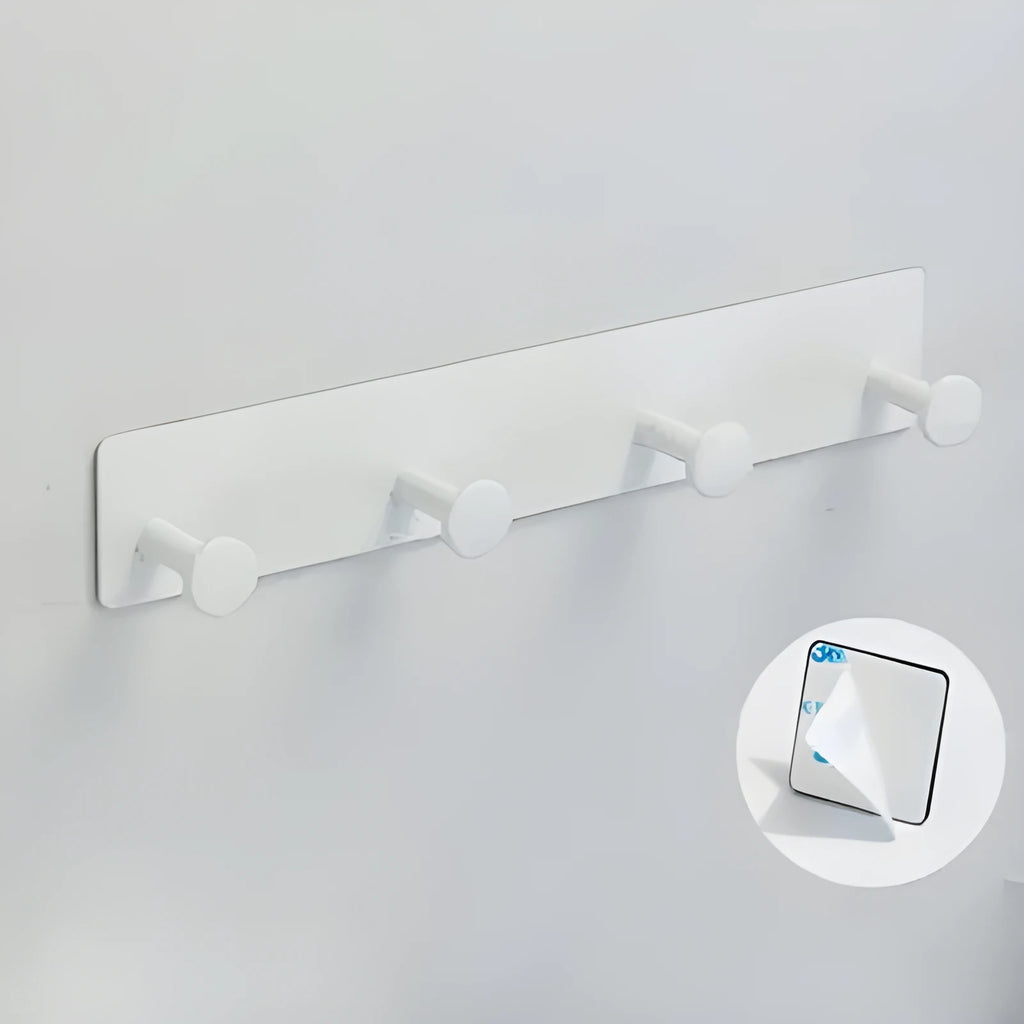 Iron punch-free screwless shower door clothes hook with multiple mushroom-shaped hooks
