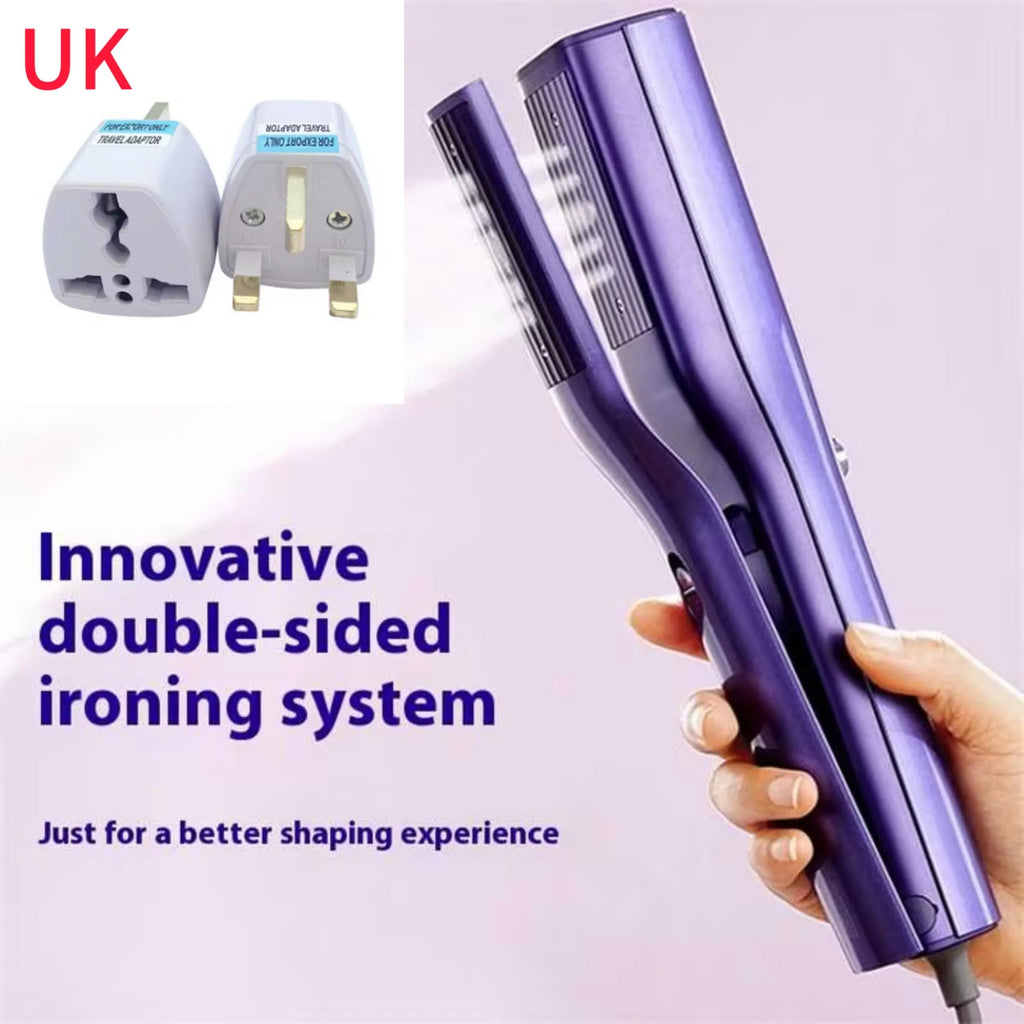 Handheld garment steamer with AI temperature control for hanging and flat ironing, white plastic with plug options