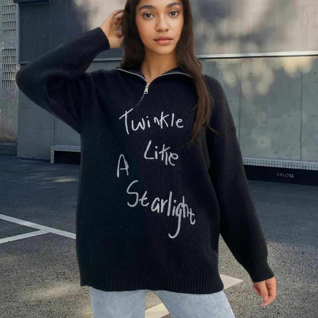 Women's light khaki alpaca fleece pullover sweater with a diagonal zip and retro turtleneck collar.