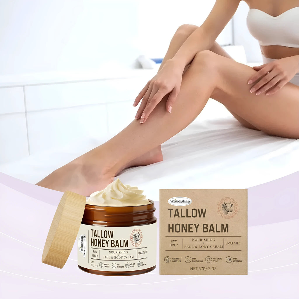 57g jar of tallow honey skin repair moisturising cream for facial and body application
