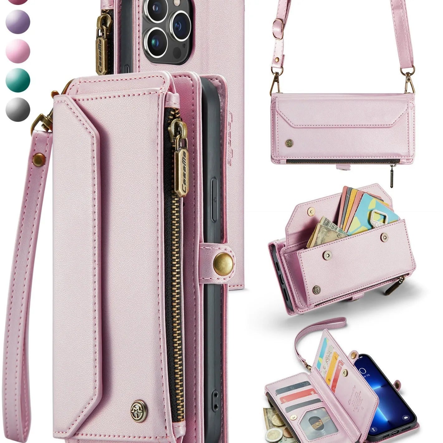 Red TPU wallet style phone case with card slot for Samsung Galaxy S25 Ultra placed on a white surface