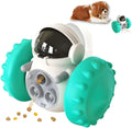 Small dog treat dispenser toy with roller design in multiple colour options for interactive pet play