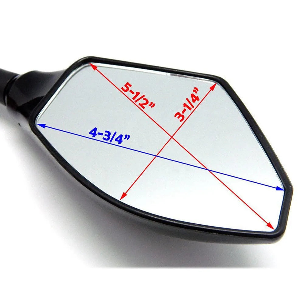 Motorcycle rear view mirror with LED arrow turn signals black plastic and aluminium stem