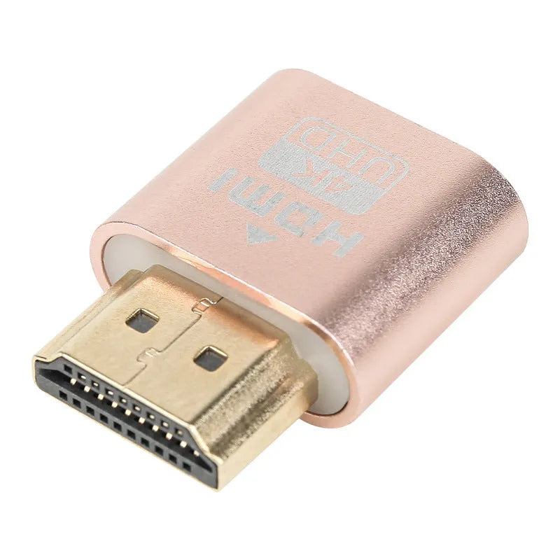 HDMI graphics card virtual display dummy plug adaptor with 26.5mm length in metallic finish