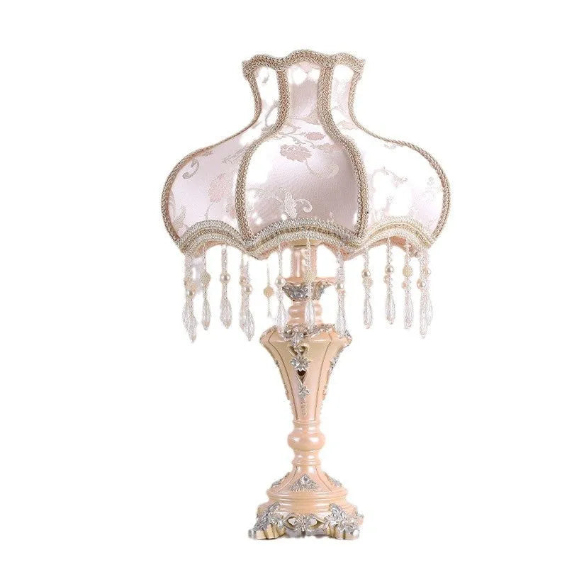European style table lamp with princess design, 55cm height, remote control tricolour light, on bedside table