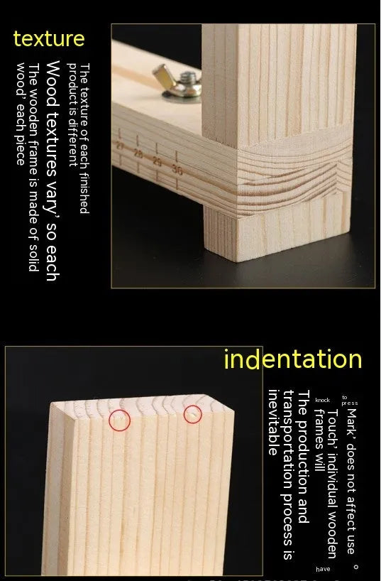 Solid wood handmade weaving machine fixing rack with totem pattern for DIY bracelet and necklace crafting