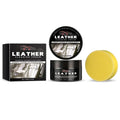 100g leather cleaning cream jar with sponge for shoes and bags on a table.