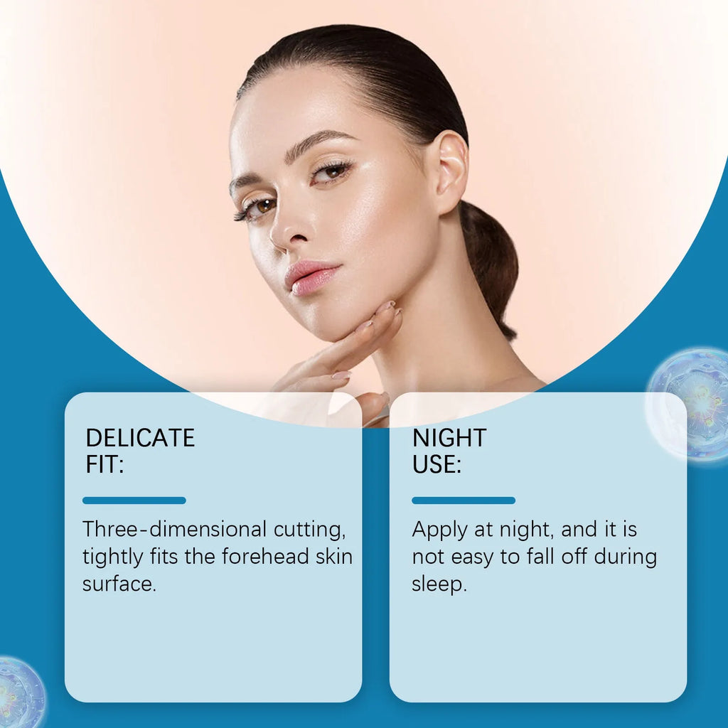 Pack of 5 disposable forehead moisturising patches for facial skincare