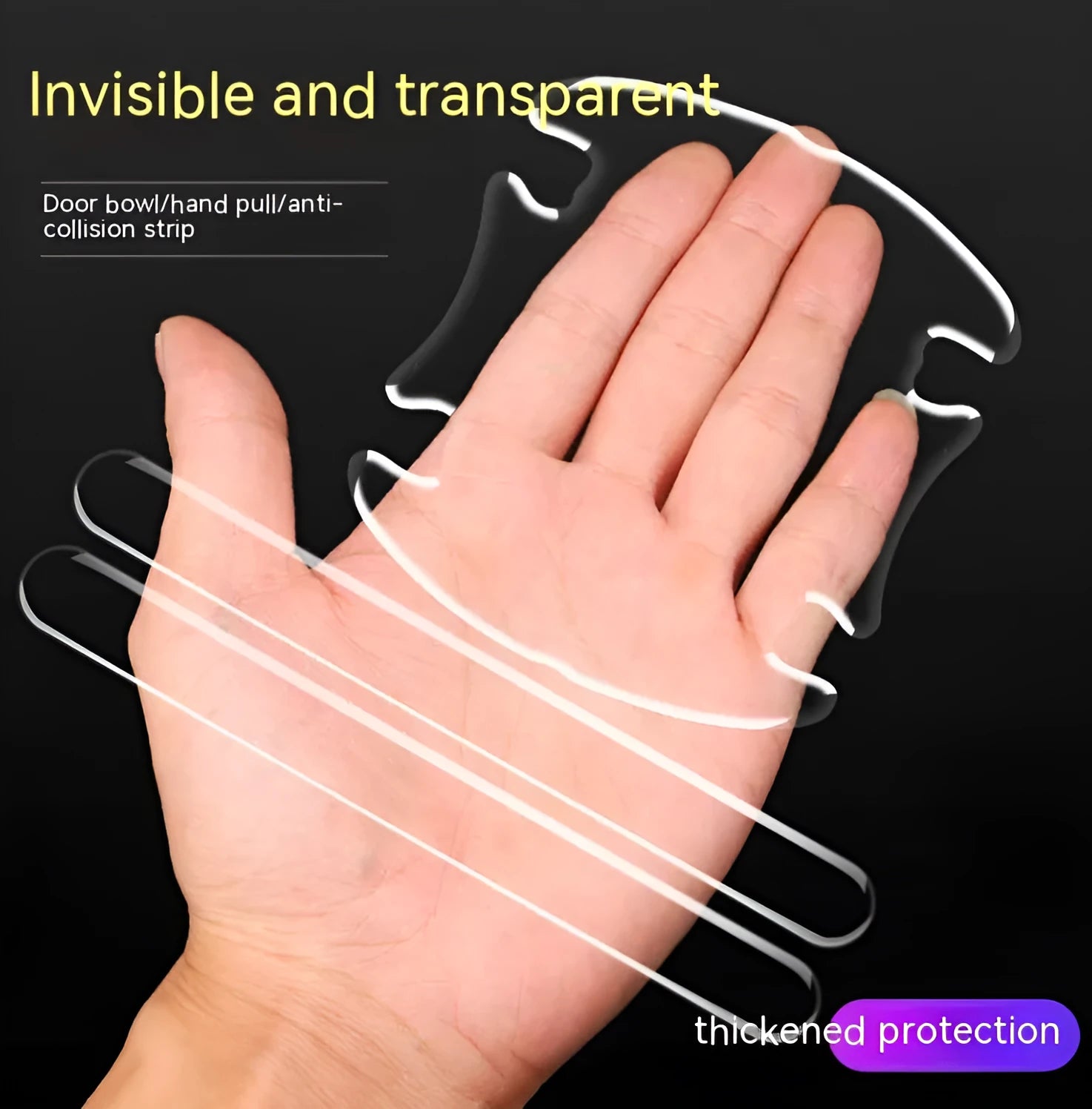 Clear 3D adhesive stickers for protecting car door handles from scratches