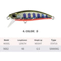 Japanese mino fishing hard bait lure for snakehead and mandarin fish, 48mm length