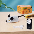 Electric moving plush mouse cat toy in rhubarb or grey colours with remote control