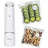White USB electric suction pump with five 26x28cm food grade vacuum bags and zipper envelope seal