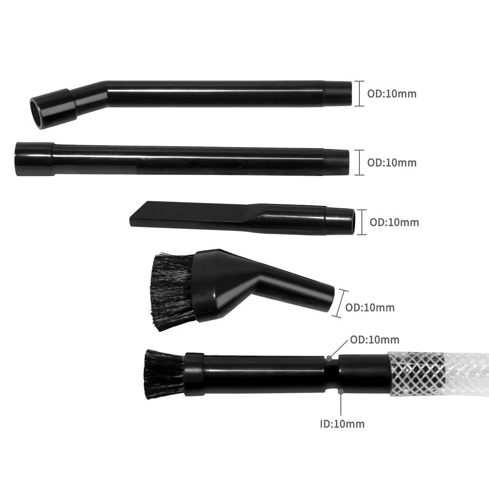 Eight-piece vacuum cleaner suction head accessory set for small area cleaning