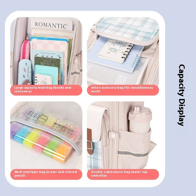 Lightweight Oxford cloth school backpack in multiple colour options for grade 5-6 students