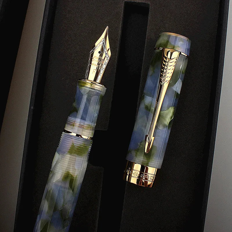 Deep bath green metal pen with three interchangeable tips: 0.5mm, 0.7mm, and 1.0mm