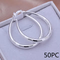 Silver creative hoop earrings with 925 silver plating on copper base, 3.9cm by 3.2cm size