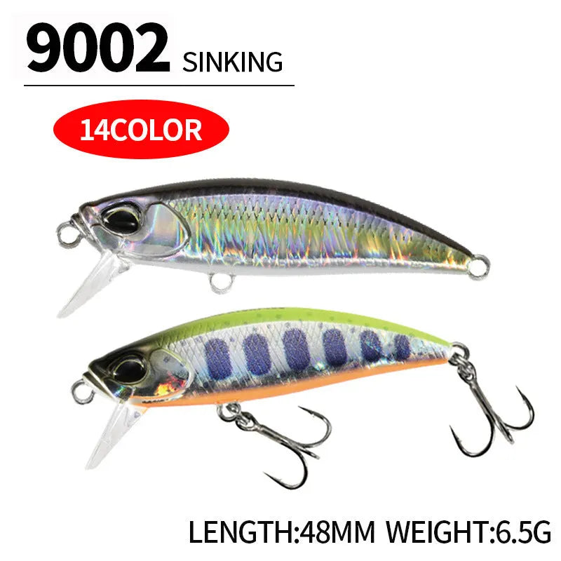 Tossing Japanese Submerged Mino hard fishing lure, 48mm long, for Mandarin fish and Snakehead.