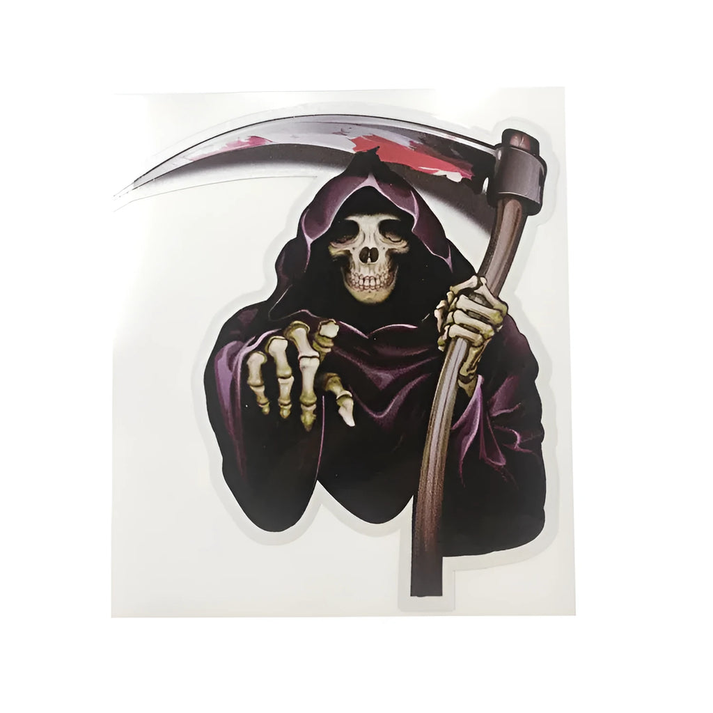 13cm reflective skull car sticker in Skull-5 style, self-adhesive, four pieces shown