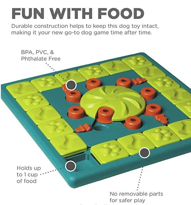 Dog training feeding toy leak feeder in Mahjong Treasure Hunt colour, made of plastic, weight 1.3kg