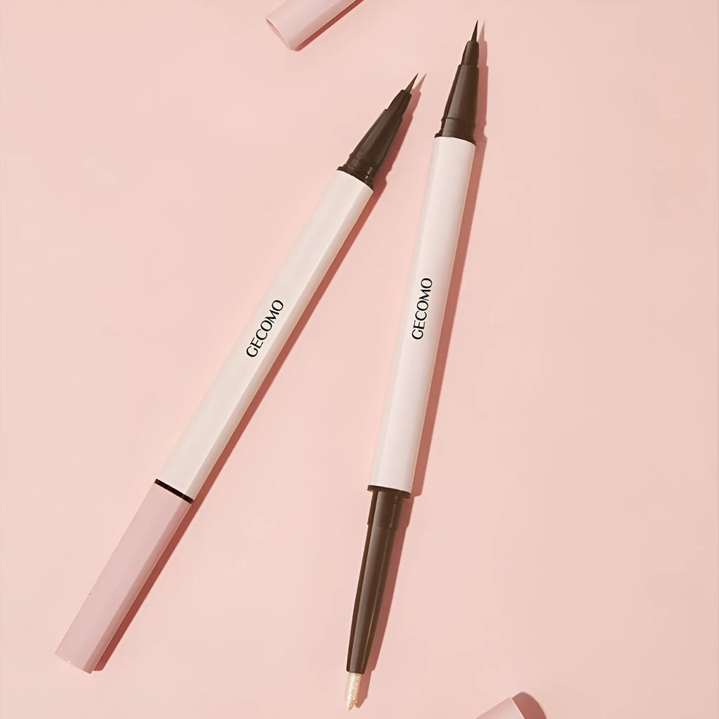 Stereoscopic star eyes double-headed liquid eyeliner pen with pearlescent finish