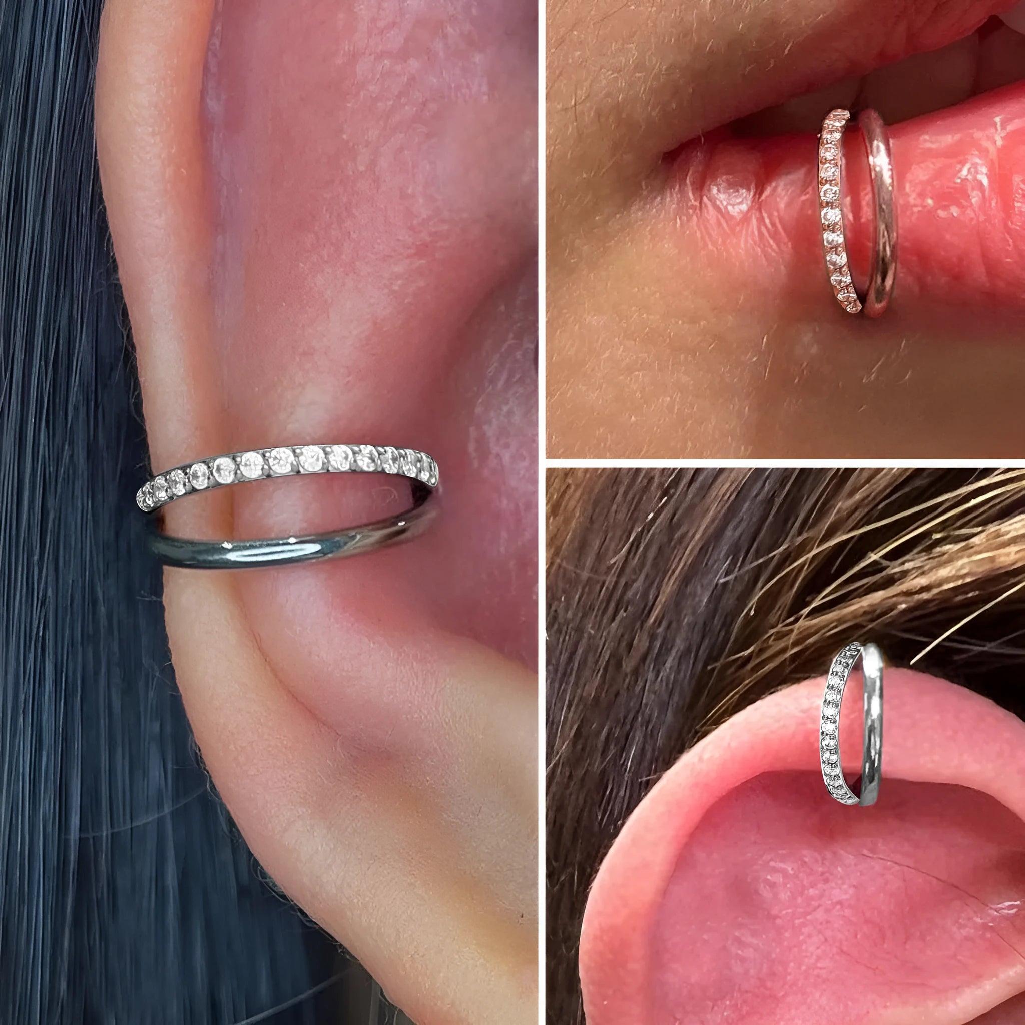 Titanium alloy fork nose ring body jewellery in multiple sizes and colour options