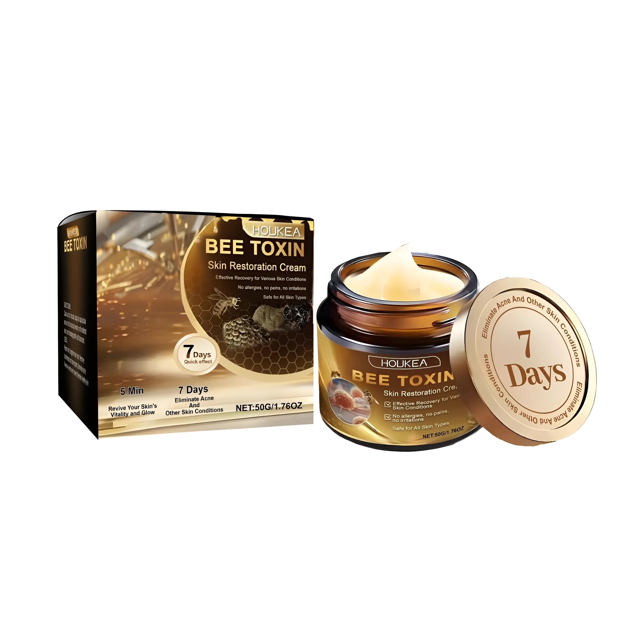 50g jar of soothing skin cream with bee venom and botulinum ingredients