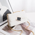PU crossbody bag with sequins diamond plaid clamshell style black square buckle 21x8.5x18cm