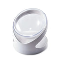 White elevated tilted cat food bowl for neck protection and anti-vomit feeding