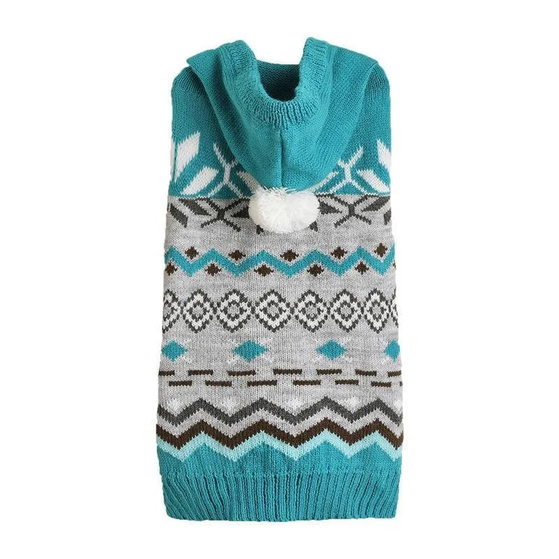 Classic diamond pattern pet sweater in acrylic knit fabric for dogs or cats