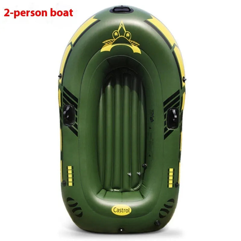 WTY thickened drifting boat kayak in green for two or three people with paddle, pump and repair kit