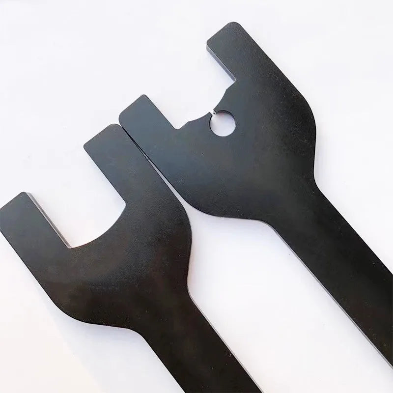 Two alloy steel Land Rover fan wrenches, sizes 36mm and 40mm, for mechanical repair.