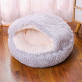 Waterproof cloth dog kennel in champagne colour showing semi-surrounded warm room design