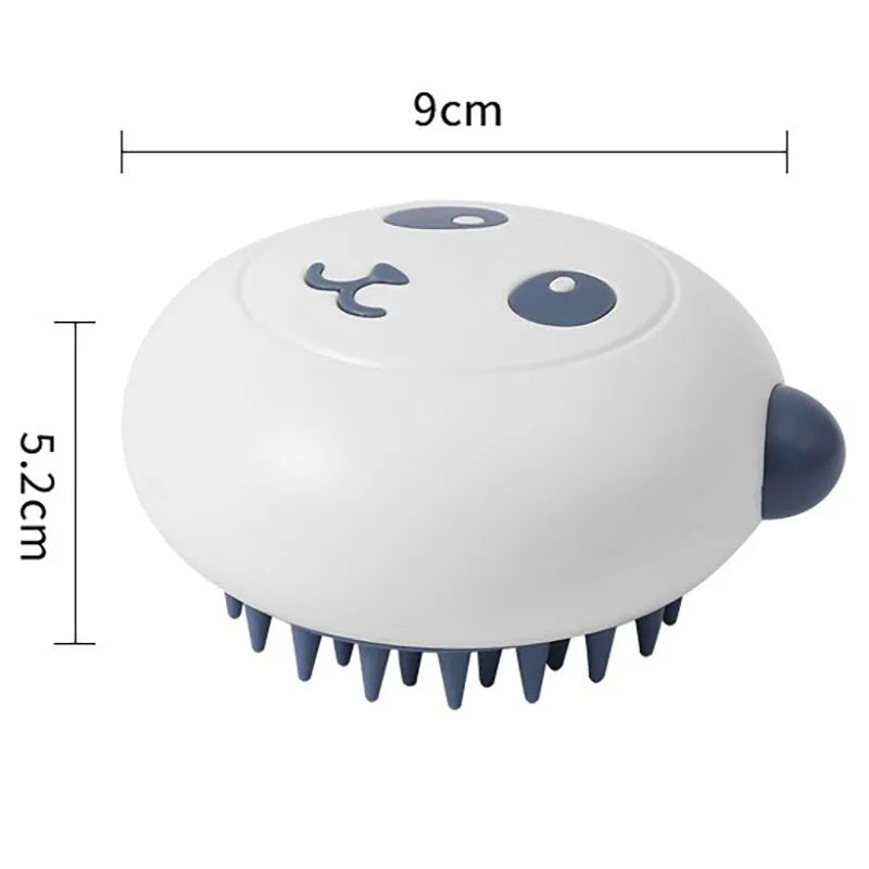 Panda shaped silicone pet bath brush with soft bristles for cats and dogs