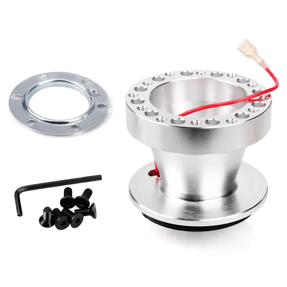 Black anodised aluminium steering wheel hub adapter for Honda Civic EK EG