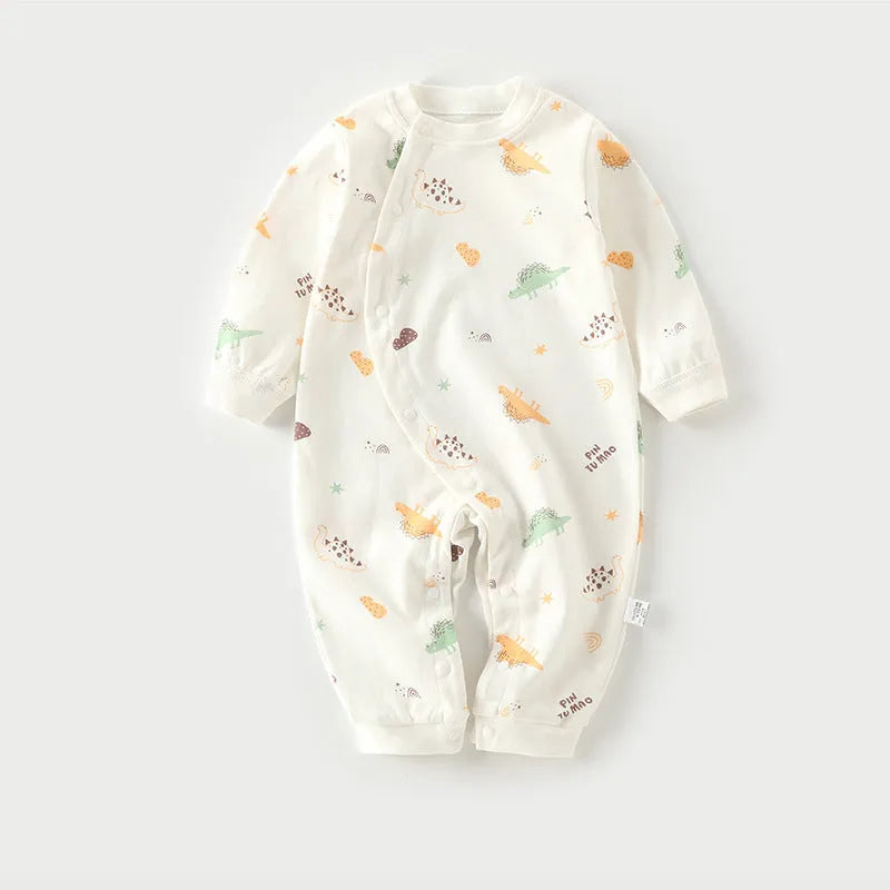 Cotton long-climb baby onesie in a neutral colour, suitable for newborns.