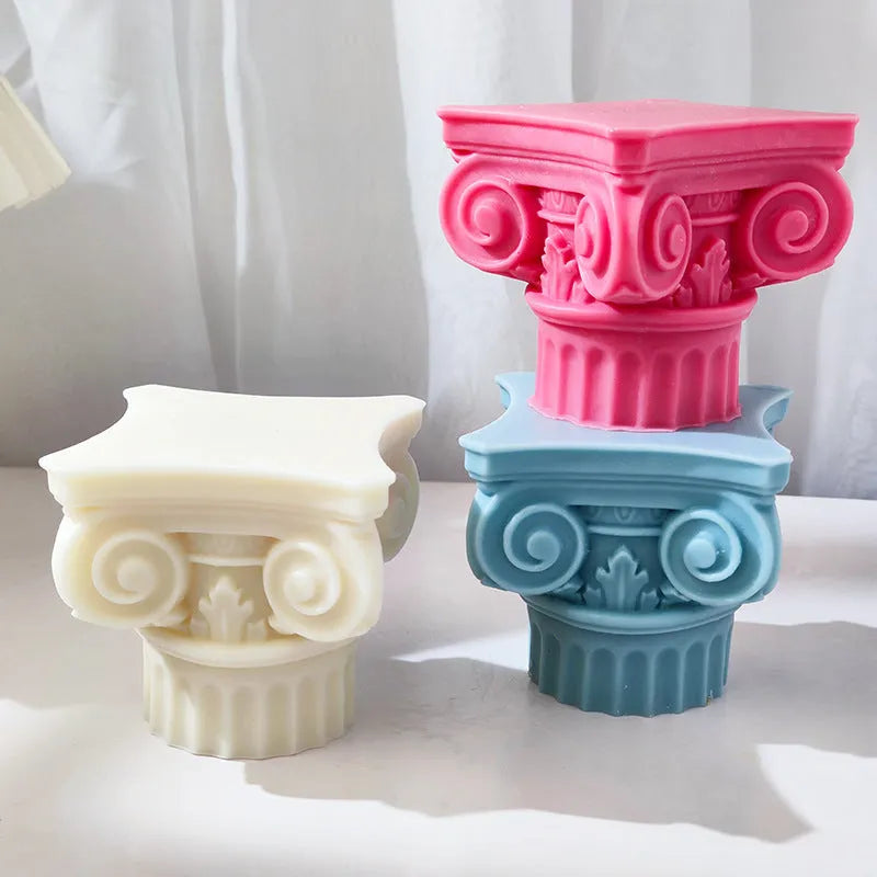 Roman pillar silicone mould for candle making and food decoration