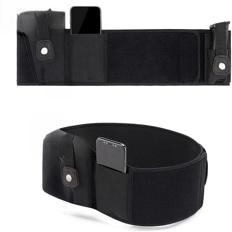 Adjustable hidden carrying holster belt in woven fabric, 115cm to 140cm, single-circle outdoor sports belt