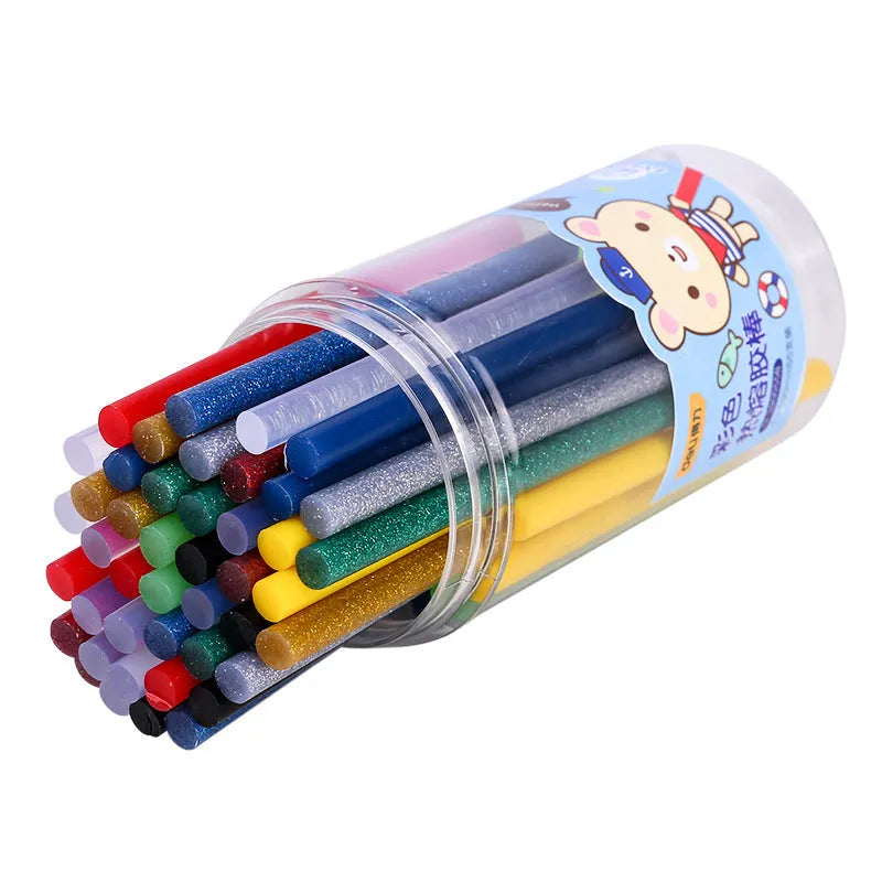 55-piece set of transparent hot melt glue sticks with 7.0mm diameter for craft projects