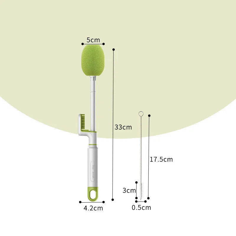 Long handle cup brush for bottle cleaning in army green colour option