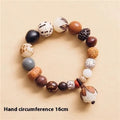 Handmade geometric Bodhi seed bead bracelet for 16cm wrist.