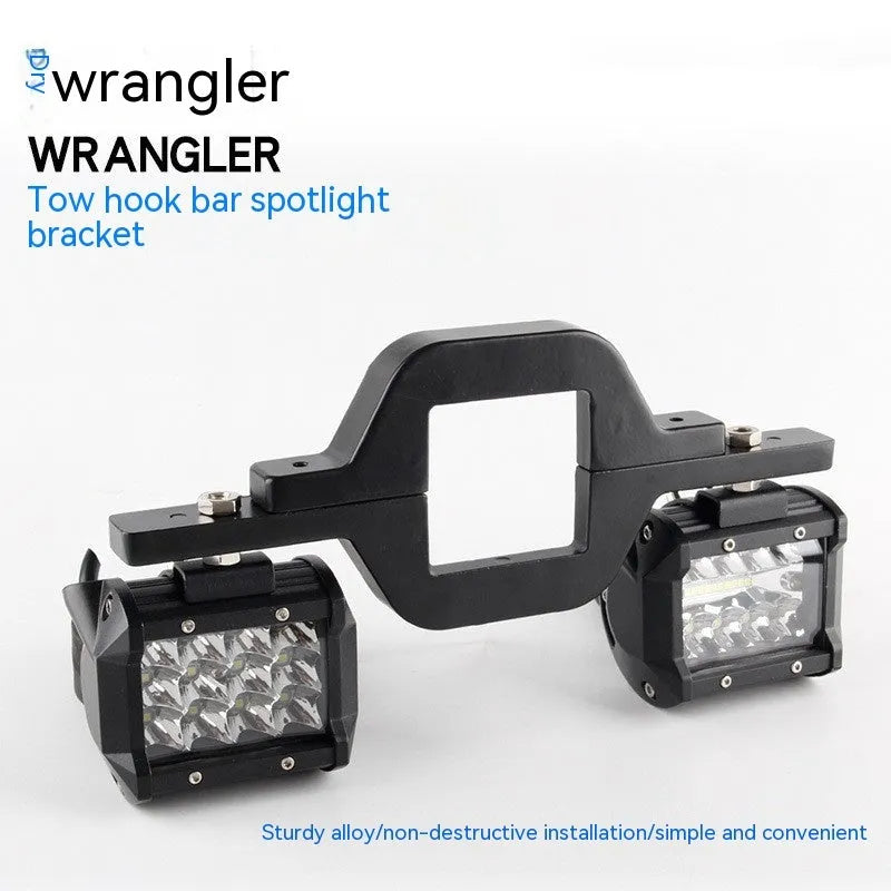 Black aluminium alloy LED reverse light mounting bracket for Jeep Wrangler off-road vehicle